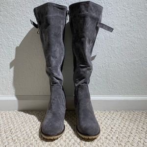 Gray Slouch Knee High Boots- Size 7.5